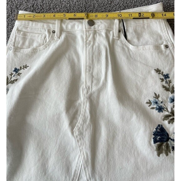 Free People X Driftwood Bluebell Fleur White Floral Embroidery Maxi Skirt Sz 27 - Picture 9 of 12